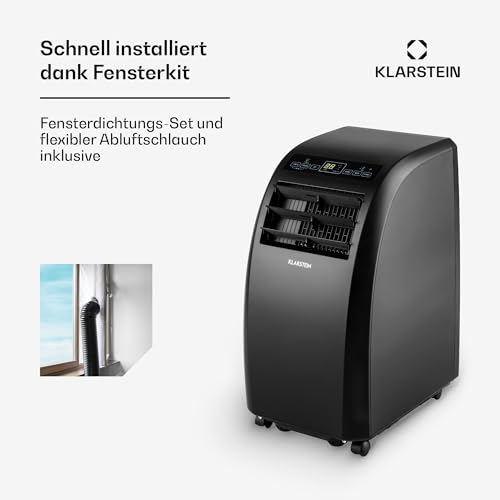 Klarstein Metrobreeze Rome Smart Mobile Klimaanlage – 10000 BTU, 29-49 m², App & Alexa Steuerung, Energieeffizienz A , 3-in-1 Kühlen, Trocknen & Ventilator, Inkl. Abluftschlauch & Fensterkit, Schwarz – Bild 6