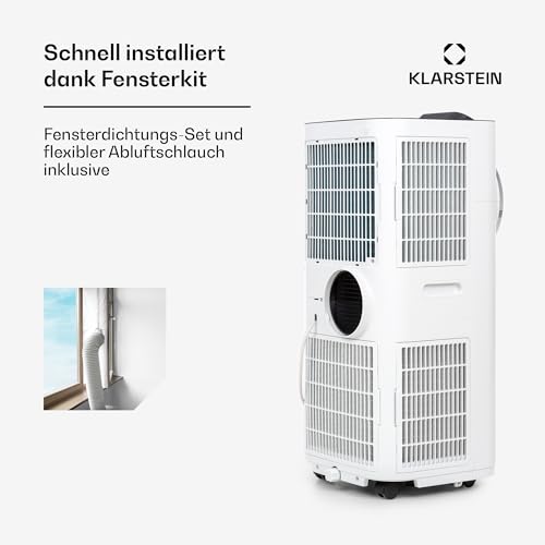 Klarstein Kraftwerk Smart 12K Mobiles Klimagerät – 12000 BTU, 35-59 m², App & Alexa Steuerung, 3-in-1 Kühlung, Entfeuchter & Ventilator, Leise, Timer, Ablaufschlauch Inkl., Weiß – Bild 6