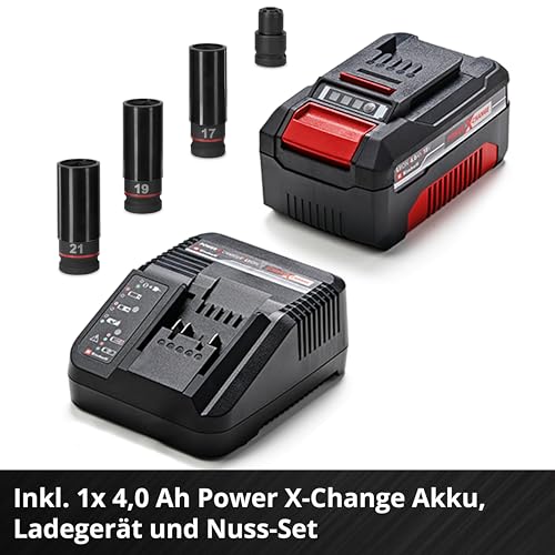 Einhell Professional Akku-Schlagschrauber IMPAXXO 18/450 (1x4,0Ah) Power X-Change (18 V, 450 Nm, Brushless, Außenvierkant-Aufnahme, inkl. 4 Ah Akku, Ladegerät, Nuss-Set) – Bild 5