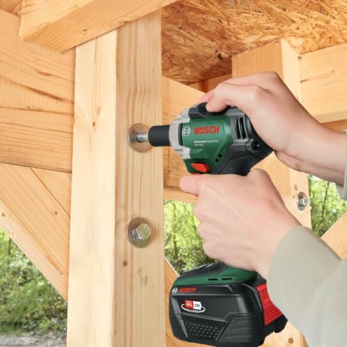 Bosch Akku-Drehschlagschrauber UniversalImpactDrive 18V-350 (kraftvolles Schrauben und Befestigen im Bauwesen; max. Drehmoment: 350 Nm; Sechskantadapter; Mutternschlüsselsatz; ohne Akku) – Bild 2