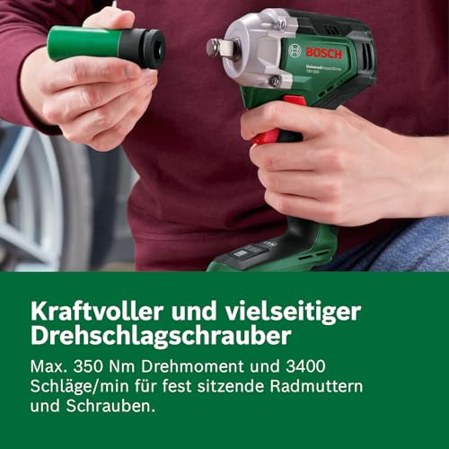 Bosch Akku-Drehschlagschrauber UniversalImpactDrive 18V-350 (kraftvolles Schrauben und Befestigen im Bauwesen; max. Drehmoment: 350 Nm; Sechskantadapter; Mutternschlüsselsatz; ohne Akku) – Bild 5