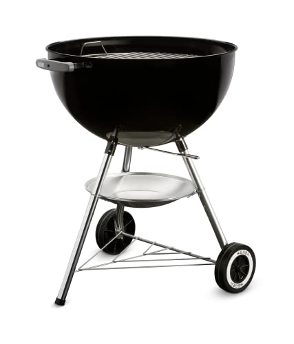 Weber Classic Kettle Holzkohlegrill/Porzellanemaillierter Deckel und Kessel, 57 cm Grillfläche, One-Touch-Reinigungssystem, Deckelthermometer, Dreibein-Ständer und Räder, Schwarz – Bild 18