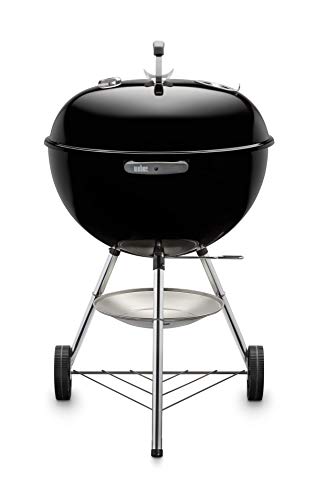 Weber Classic Kettle Holzkohlegrill/Porzellanemaillierter Deckel und Kessel, 57 cm Grillfläche, One-Touch-Reinigungssystem, Deckelthermometer, Dreibein-Ständer und Räder, Schwarz – Bild 4