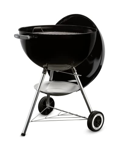 Weber Classic Kettle Holzkohlegrill/Porzellanemaillierter Deckel und Kessel, 57 cm Grillfläche, One-Touch-Reinigungssystem, Deckelthermometer, Dreibein-Ständer und Räder, Schwarz – Bild 5