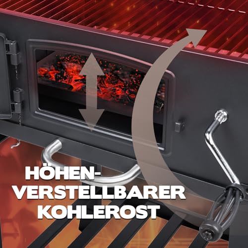 TAINO HERO XL BBQ Smoker GRILLWAGEN Holzkohle Grill Grillkamin Standgrill Räucherofen Zubehör – Bild 6