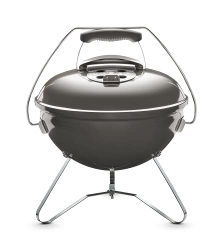 Weber Smokey Joe Premium Holzkohlegrill/Tragbares Design, Porzellanemaillierter Deckel und Kessel, 37 cm Grillfläche, Tuck-N-Carry-Griff, Rauchgrau – Bild 3