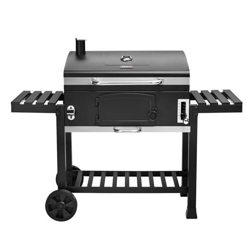 TAINO HERO XXL Holzkohlegrill Set Abdeckhaube Grillplatte Smoker Grillwagen BBQ – Bild 4