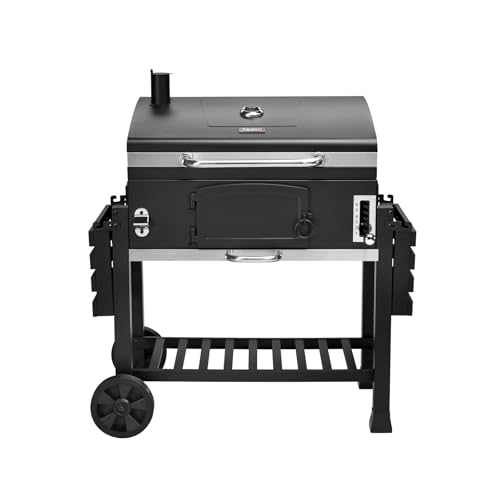 TAINO HERO XXL Holzkohlegrill Set Abdeckhaube Grillplatte Smoker Grillwagen BBQ – Bild 5