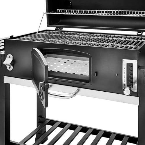 TAINO HERO XXL Holzkohlegrill Set Abdeckhaube Grillplatte Smoker Grillwagen BBQ – Bild 7