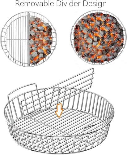 Onlyfire Holzkohlenaschenkorb aus Edelstahl für 57cm Holzkohlegrill,Kohlekorb für 57cm Weber Kugelgrill – Bild 3
