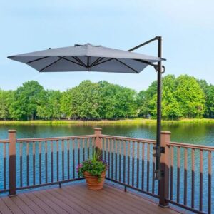 Alternative view of Laikoutd Rostbeständige Schirmhalterung Aus Stahl Ständerbefestigungsklemme Mit Starker Konstruktion Universell Für Terrassen Picknicks Tischdock Universell Auf Decks Oder Terrassen