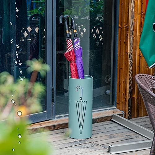 BXSUKEYOU Platzsparende Schirmständer, grün, weiß, Schirmhalter, platzsparend, multifunktional, mit 3 Haken, Schirmständer, für Gehstöcke, Gehstöcke, Regenschirme (Farbe: G (grün) (weiß) – Bild 6