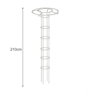 Alternative view of Desiumite Weißer PVC-Pflanzenstützrahmen für Kletterranken, gewölbtes Gartenspalier für Rosen, Tomaten und Gemüse, wetterbeständiges Pflanzengitter für den Außenbereich, 90–210 cm (210 cm)