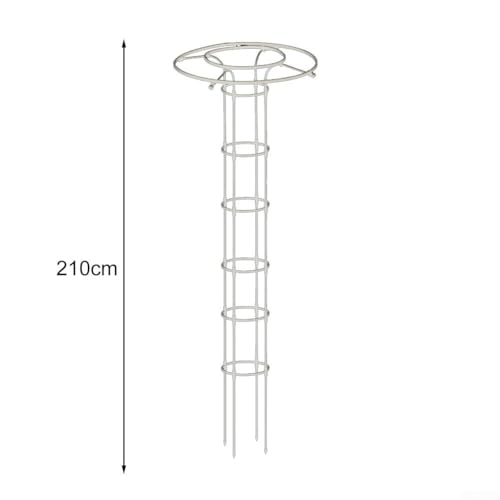 Desiumite Weißer PVC-Pflanzenstützrahmen für Kletterranken, gewölbtes Gartenspalier für Rosen, Tomaten und Gemüse, wetterbeständiges Pflanzengitter für den Außenbereich, 90–210 cm (210 cm) – Bild 2