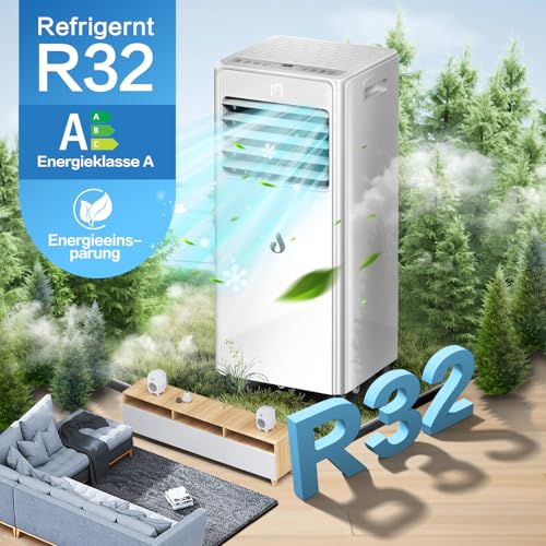 4-in-1 Klimaanlage Mobil, 9000 BTU Mobile Klimaanlage mit Kühlung, Entfeuchtung, Mobiles Klimagerät mit Fernbedienung, Abluftschlauch, Sleep-Modus, 0.9kW für Räume bis 90m³/33㎡ – Bild 8