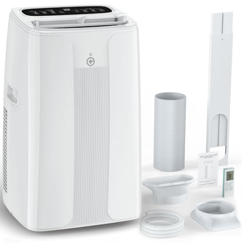 Klimaanlage Mobil 12000BTU, 3-in-1 Mobile Klimaanlage mit Abluftschlauch,Kühlen,Entfeuchten, Luftzirkulation, LED Display&Fernbedienung, 24h-Timer, Leise&Energieeffizient, Für Räume bis zu 132 m³(43㎡)
