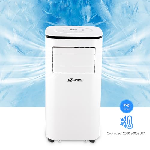 OZEANOS OT-AC-9000 Mobile AC Klimagerät mit Kühlleistung bis zu 9000 BTU/h, Leiser Betrieb unter 65 dB, Timer- und Sleep-Funktion, Kühl-Ventilator- und Entfeuchtungsmodus für Räume bis 90 m3 – Bild 4