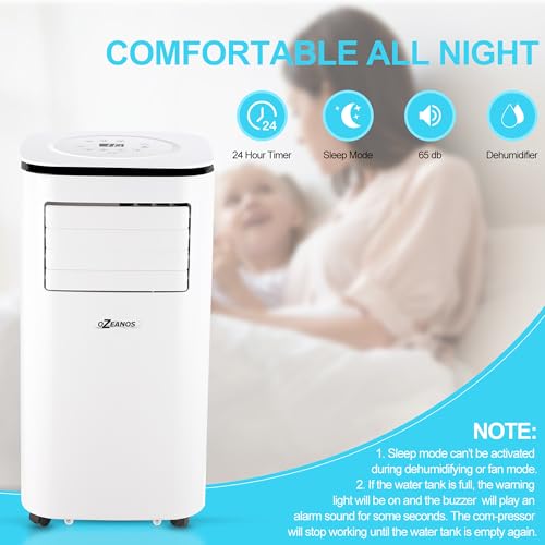 OZEANOS OT-AC-9000 Mobile AC Klimagerät mit Kühlleistung bis zu 9000 BTU/h, Leiser Betrieb unter 65 dB, Timer- und Sleep-Funktion, Kühl-Ventilator- und Entfeuchtungsmodus für Räume bis 90 m3 – Bild 5