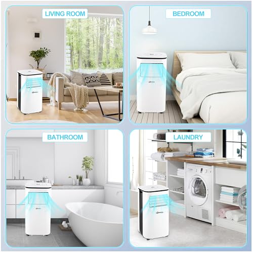 OZEANOS OT-AC-9000 Mobile AC Klimagerät mit Kühlleistung bis zu 9000 BTU/h, Leiser Betrieb unter 65 dB, Timer- und Sleep-Funktion, Kühl-Ventilator- und Entfeuchtungsmodus für Räume bis 90 m3 – Bild 7