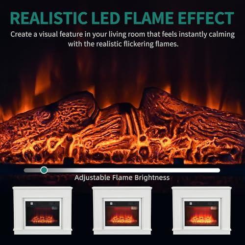 YITAHOME Elektrokamin, 23inch Realistischer 3D Flammeneffekt Erwärmungsfreistehender Elektrischer Kamin mit Timer und 24-Farb-LED-Lichtband und Fernbedienung – Bild 5
