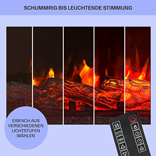 Klarstein Elektrokamin, Elektro Heizungen für Wohnzimmer & Innenräume, Elektrischer Kamin mit LED Flammen, Kamin mit Fernbedienung, Elekrokamin, App-Funktion Temperaturregelung, Heizung 2000 W – Bild 7