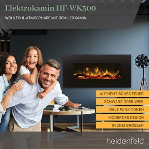 Alternative view of Heidenfeld Elektrokamin HF-WK300 - 𝟯 𝐉𝐀𝐇𝐑𝐄 𝐆𝐀𝐑𝐀𝐍𝐓𝐈𝐄 - 1500 Watt - LED Kamin mit 10 Farben - Fernbedienung - 3D Flammeneffekt - Wandkamin - Kaminofen (Schwarz 128.0 x 55.0 cm)