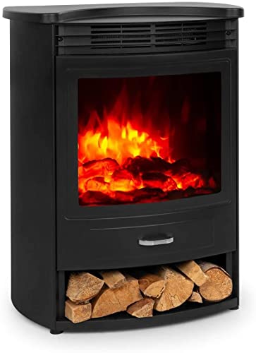 Klarstein Elektrokamin, Elektro Heizungen für Wohnzimmer & Innenräume, Elektrischer Kamin mit LED Flammen, Kamin mit Fernbedienung, Heizlüfter mit Timer, Einstellbarer Thermostat, Heizung 1900 W