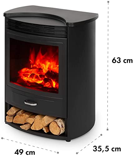 Klarstein Elektrokamin, Elektro Heizungen für Wohnzimmer & Innenräume, Elektrischer Kamin mit LED Flammen, Kamin mit Fernbedienung, Heizlüfter mit Timer, Einstellbarer Thermostat, Heizung 1900 W – Bild 2