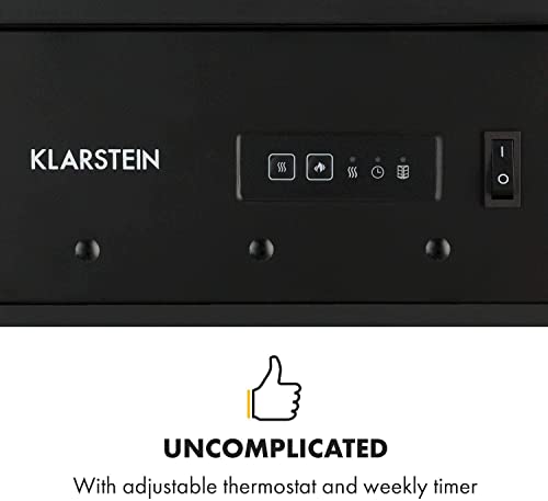 Klarstein Elektrokamin, Elektro Heizungen für Wohnzimmer & Innenräume, Elektrischer Kamin mit LED Flammen, Kamin mit Fernbedienung, Heizlüfter mit Timer, Einstellbarer Thermostat, Heizung 1900 W – Bild 7
