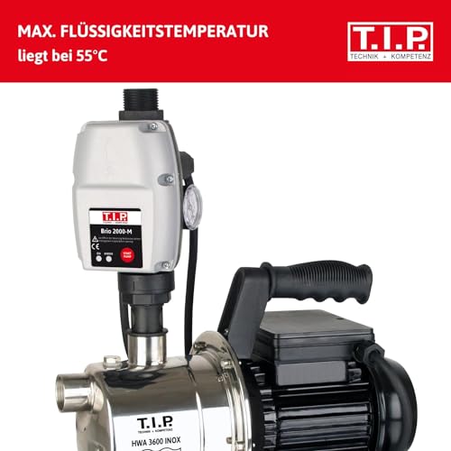 T.I.P. Elektronische Pumpensteuerung BRIO 2000 M, Plug and Play für Tauchdruck-, Tiefbrunnen-, Zisternen- und Gartenpumpen 1,5–3,5 bar, Automatisch, Trockenlaufschutz, Einfache Installation – Bild 6