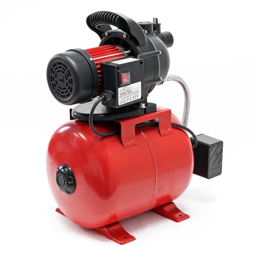 Wiltec Hauswasserwerk 1000W 3500l/h Gartenpumpe mit Druckschalter und Manometer Wasserpumpe Druckkessel Druckbehälter Bewässerungspumpe Brauchwasserpumpe Regenwasserpumpe Wasserwerk – Bild 4