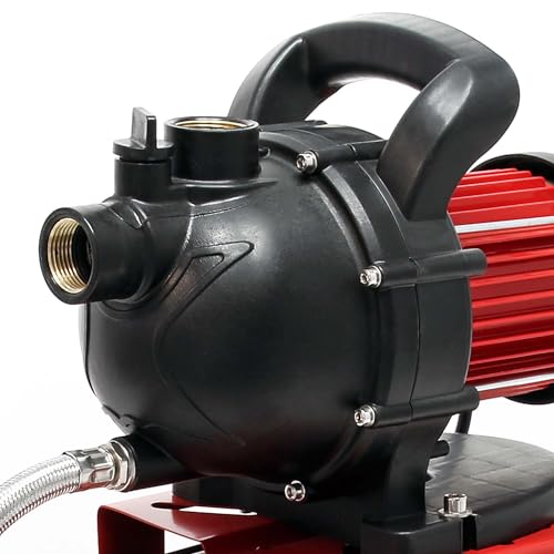 Wiltec Hauswasserwerk 1000W 3500l/h Gartenpumpe mit Druckschalter und Manometer Wasserpumpe Druckkessel Druckbehälter Bewässerungspumpe Brauchwasserpumpe Regenwasserpumpe Wasserwerk – Bild 7