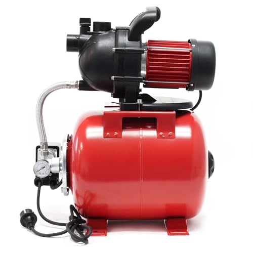 Wiltec Hauswasserwerk 1000W 3500l/h Gartenpumpe mit Druckschalter und Manometer Wasserpumpe Druckkessel Druckbehälter Bewässerungspumpe Brauchwasserpumpe Regenwasserpumpe Wasserwerk – Bild 8