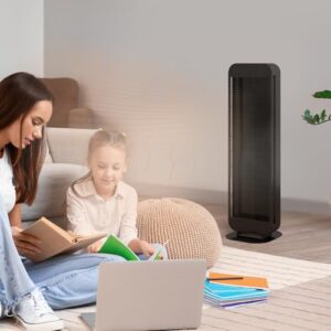 Alternative view of Infrarotheizung Standgerät Standfuß, Infrarot Heizstrahler, Infrarotstrahler 1400 Watt, Standheizstrahler mit Drehknopf, Standheizung Elektrisch, Elektroheizung Energiesparend, Schwarz