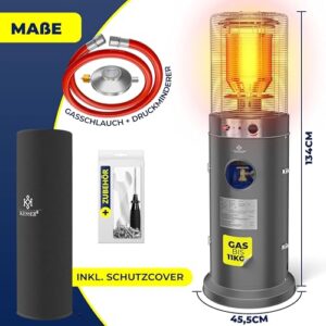 Alternative view of KESSER® Heizstrahler Gas KE12 Heizpilz für Terrasse Terrassenheizer Terrassenheizstrahler, Freiluftheizung 10 kW Gasheizstrahler gasheizer, Wärmestrahler, Heizgerät - inkl. Schutzhülle, Anthrazit