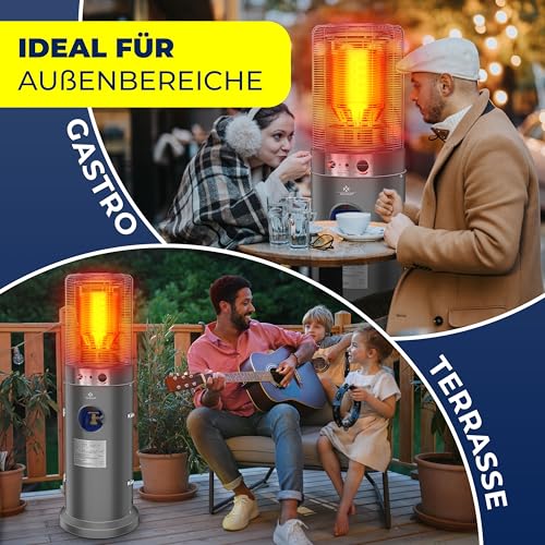 KESSER® Heizstrahler Gas KE12 Heizpilz für Terrasse Terrassenheizer Terrassenheizstrahler, Freiluftheizung 10 kW Gasheizstrahler gasheizer, Wärmestrahler, Heizgerät - inkl. Schutzhülle, Anthrazit – Bild 7