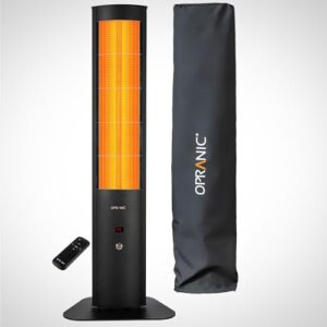 OPRANIC THOR S70 - Infrarot Heizstrahler mit Standfuß, 2300W, 5 Heizstufen, Timer, Fernbedienung, IP65, Terrasse, Balkon, Außen (Tiefschwarz Haube)