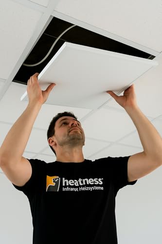 heatness - Rasterdeckenheizung 62,5x62,5 cm mit Einlegerahmen – Infrarotheizung für Odenwalddecken – energieeffiziente Deckenheizung für Büro, Praxis & Wohnräume – Bild 5