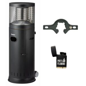 Enders Polo 2.0 Gas Terrassenstrahler | Heizstrahler für Terrasse, Garten, Camping, Outdoor mit Umkippsicherung inkl. Sturmfeuerzeug & Gasflaschen-Schlüssel