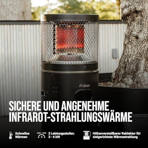 Enders Polo 2.0 Gas Terrassenstrahler | Heizstrahler für Terrasse, Garten, Camping, Outdoor mit Umkippsicherung inkl. Sturmfeuerzeug & Gasflaschen-Schlüssel – Bild 4