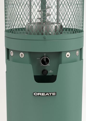 CREATE/FIRE ROUND HEATER/Gasheizer für Terrassen und Außenbereiche Salbeigrün/Elektrische Zündung, einstellbare Flamme, Sicherheitssystem, Außenbereich, widerstandsfähige Materialien, 8 kW – Bild 6