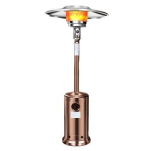 Gas Heizpilz Gasheizstrahler mit Umkippsicherung & Abschaltautomatik,und Rädern,Outdoor Terrassenheizer für Balkon & Garten