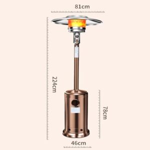 Alternative view of Gas Heizpilz Gasheizstrahler mit Umkippsicherung & Abschaltautomatik,und Rädern,Outdoor Terrassenheizer für Balkon & Garten