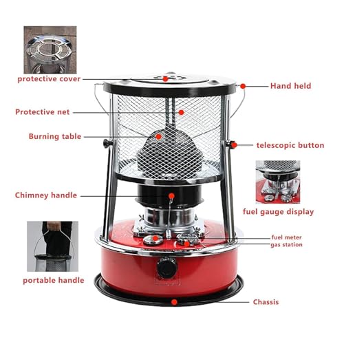 Kerosin Heizung - Tragbare 360° Surround-Heizung für den Innen- und Außenbereich, ideal für Camping, Haus, Garage und Garten, 5,2 l Kapazität – Bild 6