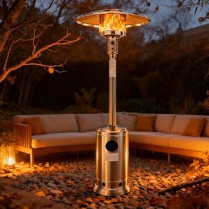 Alternative view of 13KW Gas Heizpilz Gasheizstrahler für den Außenbereich,Gas-Propangas-Standheizung, mit Rädern,Umkippsicherung und Abschaltautomatik