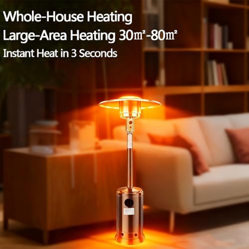 13KW Gas Heizpilz Gasheizstrahler für den Außenbereich,Gas-Propangas-Standheizung, mit Rädern,Umkippsicherung und Abschaltautomatik – Bild 6