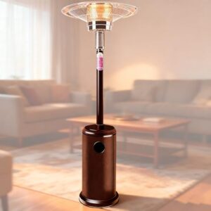 Gas Heizpilz Gasheizstrahler mit Umkippsicherung & Abschaltautomatik,Outdoor Terrassenheizer für Balkon & Garten,mit Transportrollen