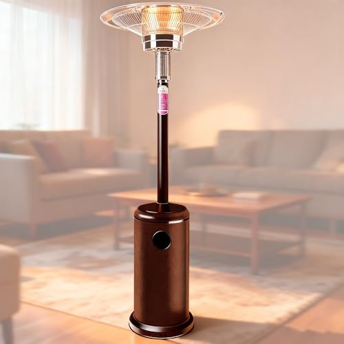 Gas Heizpilz Gasheizstrahler mit Umkippsicherung & Abschaltautomatik,Outdoor Terrassenheizer für Balkon & Garten,mit Transportrollen