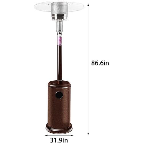 Gas Heizpilz Gasheizstrahler mit Umkippsicherung & Abschaltautomatik,Outdoor Terrassenheizer für Balkon & Garten,mit Transportrollen – Bild 2