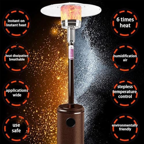 Gas Heizpilz Gasheizstrahler mit Umkippsicherung & Abschaltautomatik,Outdoor Terrassenheizer für Balkon & Garten,mit Transportrollen – Bild 8